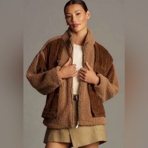 Anthropologie BLANKNYC Fuzzy Wuzzy Corduroy Sherpa Mix Trucker Jacket